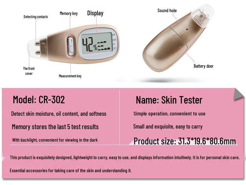 Smart Skin Moisture & Oil Tester - Softness Detection Device