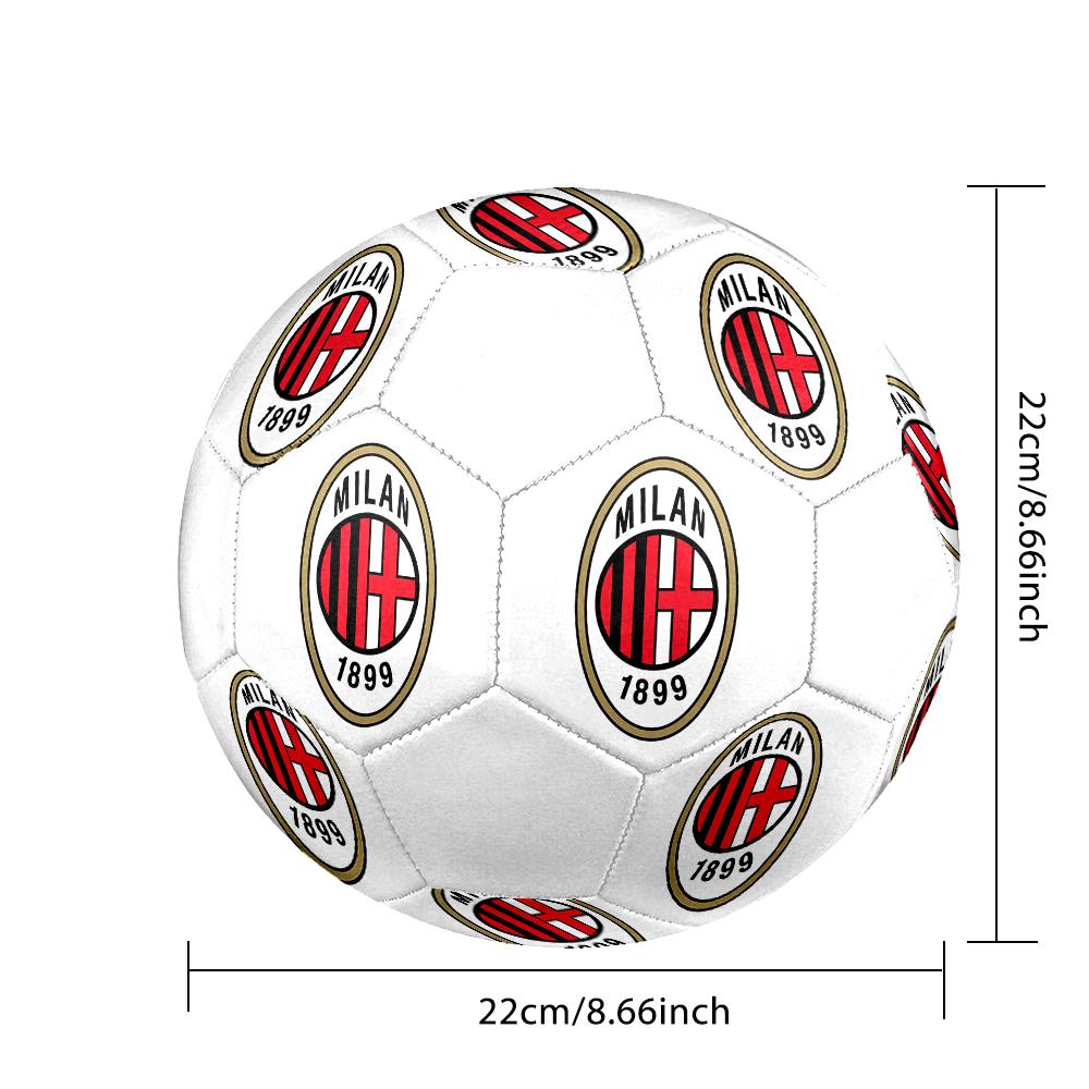 AC Milan Soccer Ball, colorful, suitable for all ages, machine-stitched, PVC material, competition grade, durable and high bounce