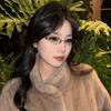 GM Musubi Frame Women's Rimless Cat Eye Metal Glasses - High-End Style by Wang Jiaer