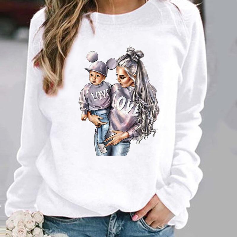 Women's Round Neck Pullover Hoodie for Spring, Autumn, and Winter