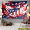 Custom Name Atletico Football Crest Tapestry Accessories for Bedroom,Livingroom, dormitory Room Wall Hanging Decor, Fan Birthday Gifts