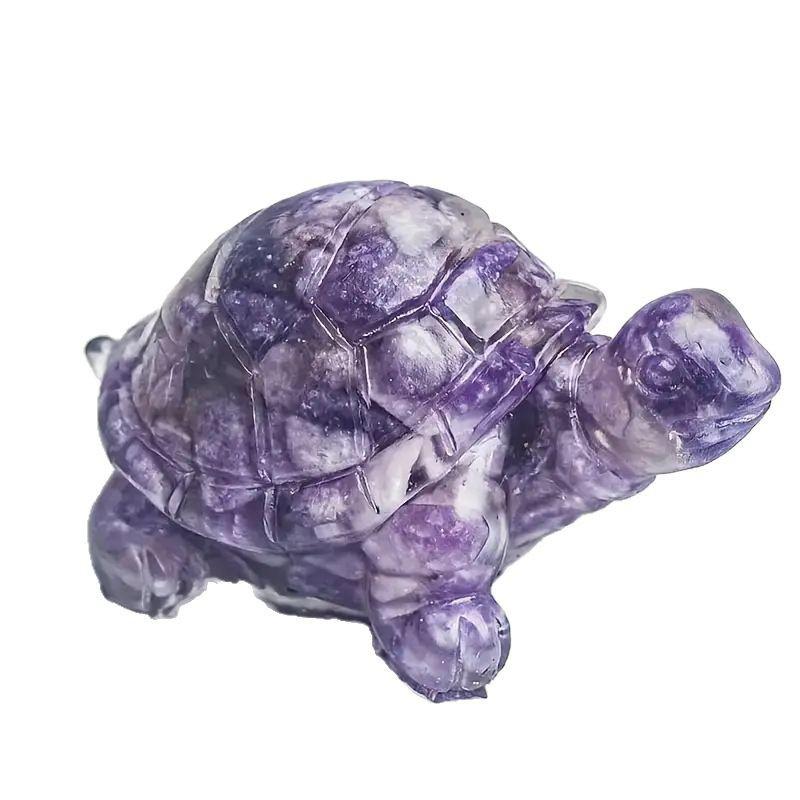 1Pc Natural Gravel Epoxy Resin Small Turtle Desktop Decoration Home Decoration Chakra Meditation Healing Gift