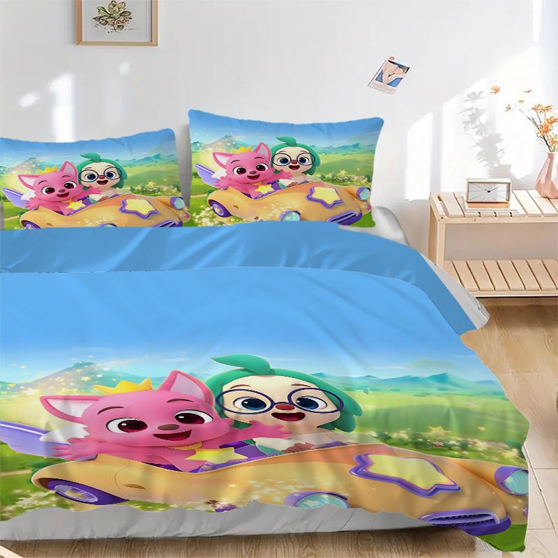 3pcs Pinkfong Wonderstar: Magical Car Bedding Set-Perfect for Decor, Gifts, and Daily Use!1202030a 135x200cm