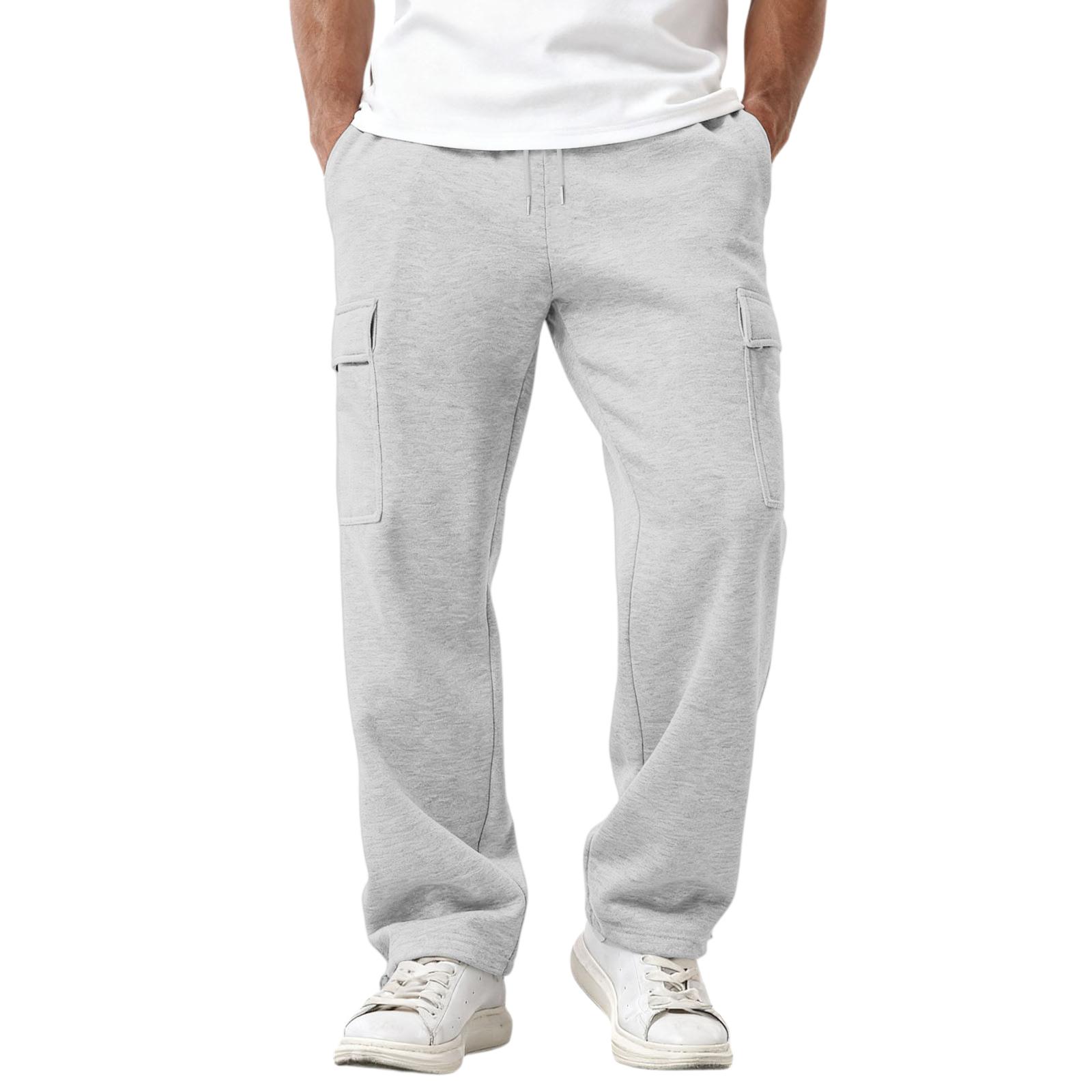 

Мужские повседневные спортивные штаны свободного кроя с эластичным поясом и кулиской XL белый