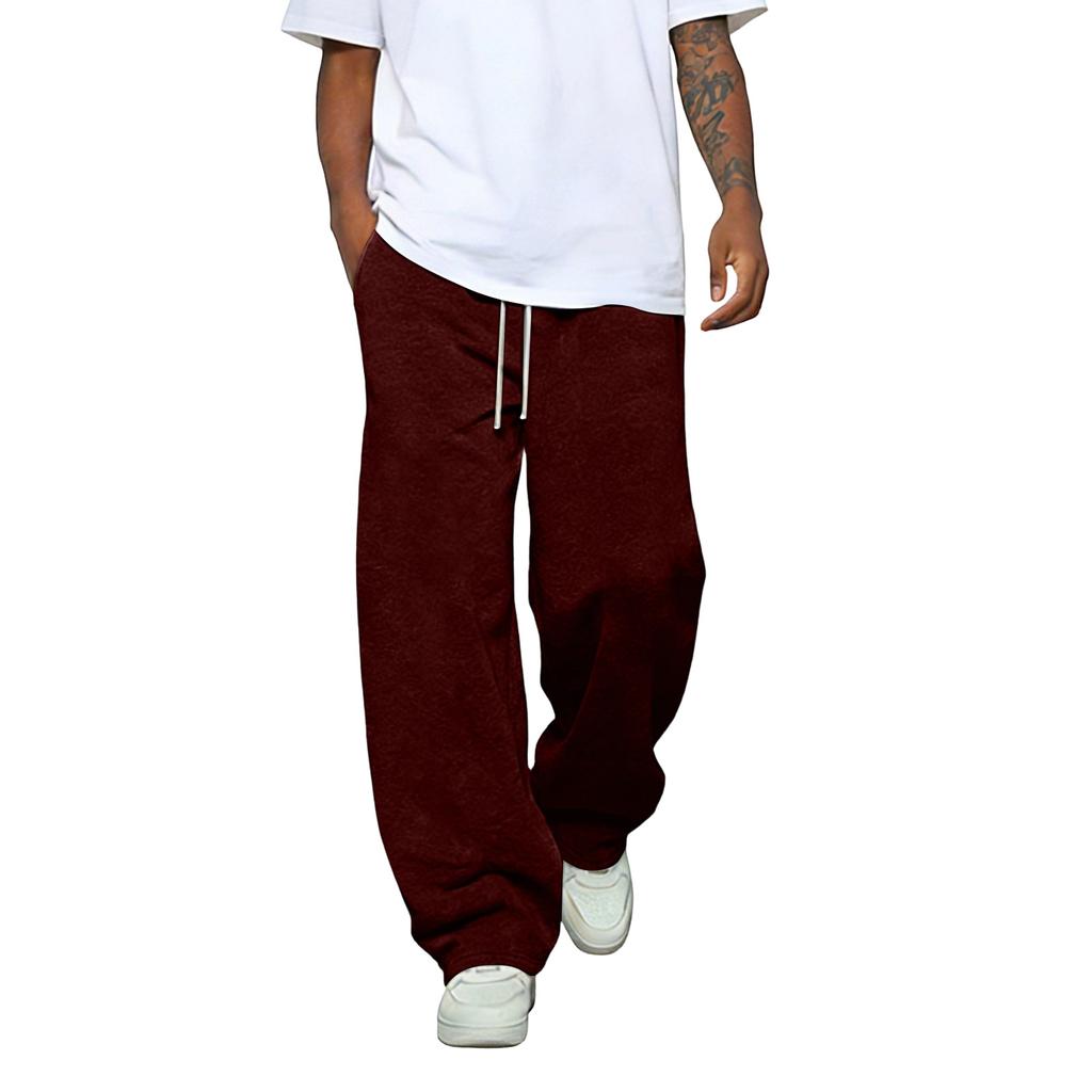 Men's Color Loose Wide Leg Sweatpants Men's Casual Fashion Sweatpants