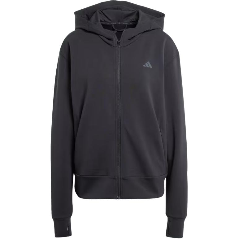 

Adidas Logo Hooded Long Sleeve Jacket Women Jackets Black JP2654 S