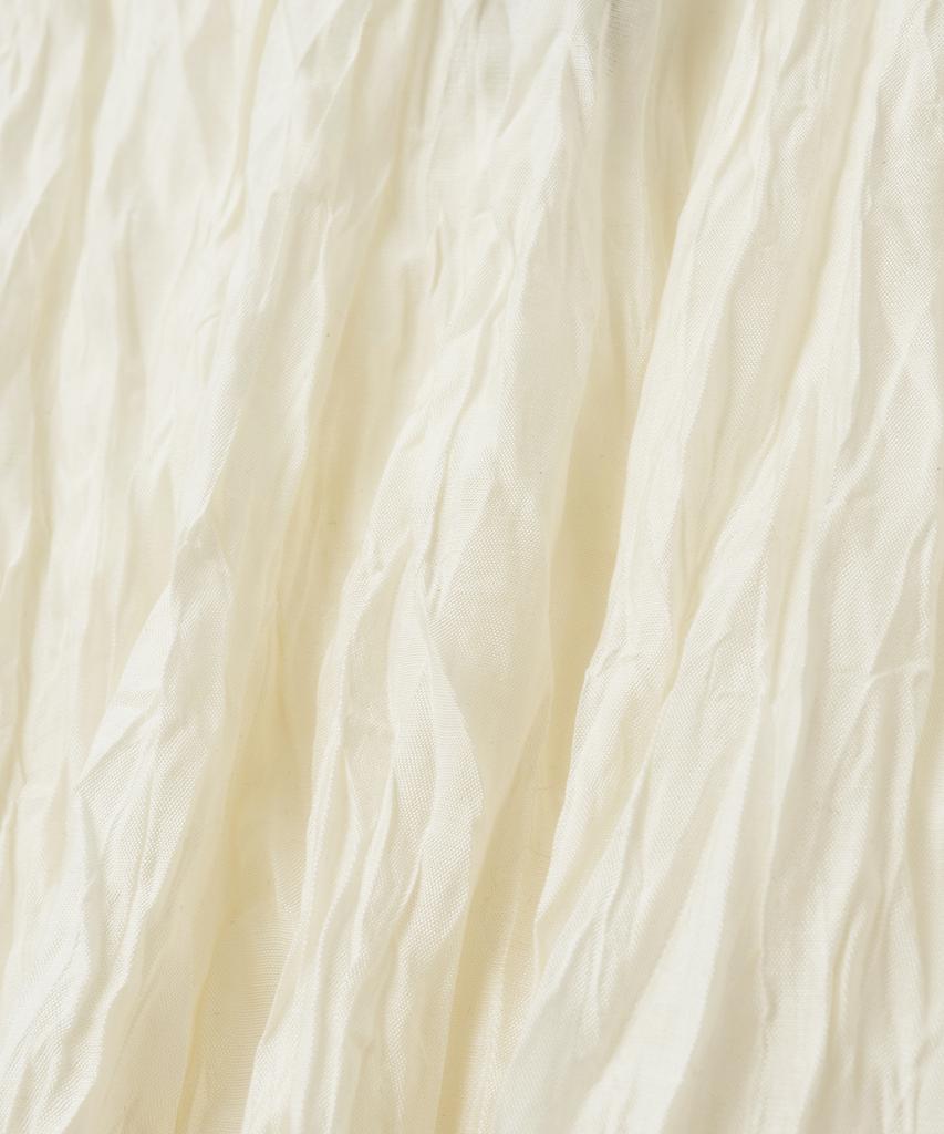 NOIRER FOR WOMAN Wrinkle Texture Scarf Blouse (Buttercream)