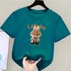 Cartoon Anime Labubu Printed T-shirt Women's Short-sleeved Loose Casual Top Couple Summer