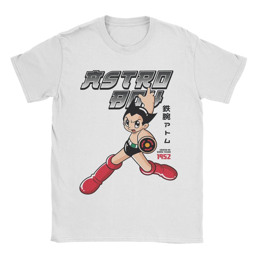 T-shirt Astro Boy da Uomo Vintage Puro Cotone Maglietta Girocollo Manica Corta T-shirt Abbigliamento Originale