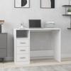 vidaXL Desk with Drawers White 102x50x76 Cm Wood-based Panel