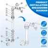 IBC Tank Gooseneck Adapter Set Zinc Alloy with Brass Tap 3/4 Inch Outlet Tap for 1000L Rainwater Tank Rain Barrel IBC Container