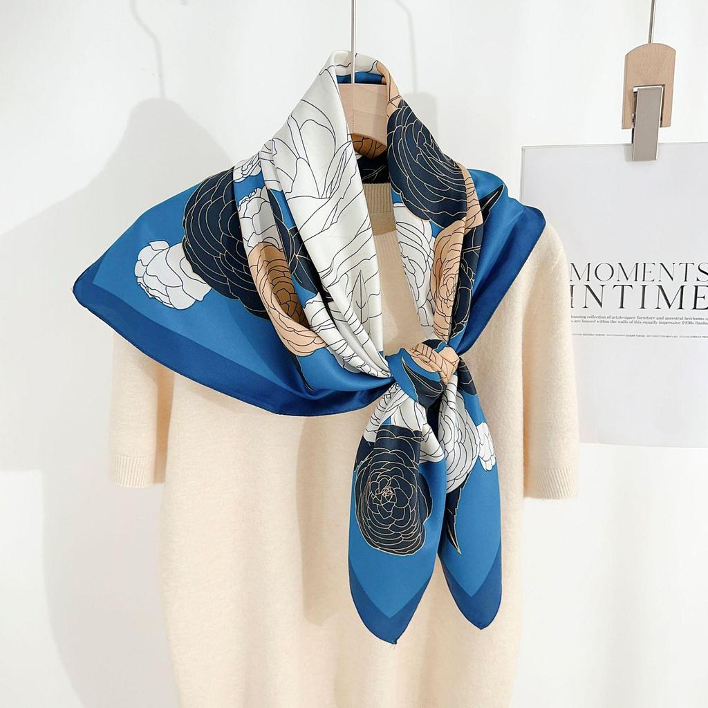 90×90 Großer Hochwertiger Schwarz-Weiß Gestreifter Schal: Professionelle Halsbekleidung, Stirnband & Sonnenschutz-Kopftuch