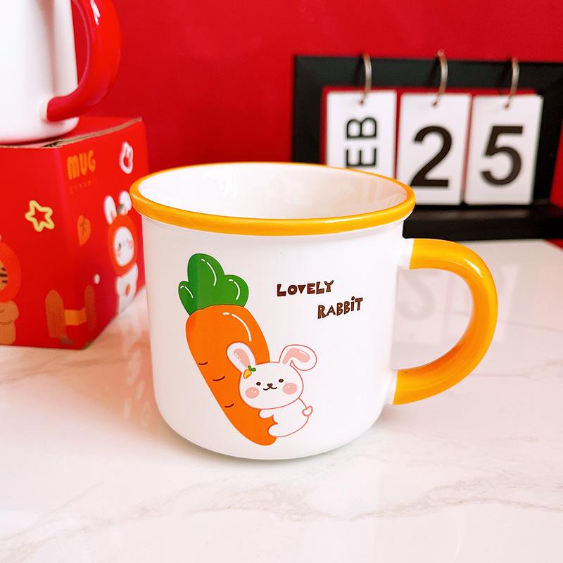 Creative Cartoon Mug Rabbit Cute Souvenir Cup Children's Water Cup Breakfast Cup Milk Cup Kids Gift