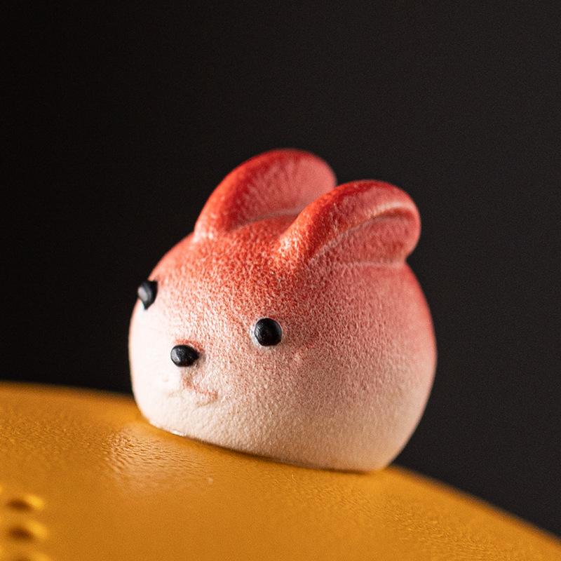 Kreatives Reise-Teeset mit Hasenmotiv: Kuaike-Tasse, eine Kanne, zwei Tassen, tragbares Outdoor-Teeset, Jadehase, der zum Mond fliegt