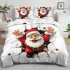 Santa Claus Theme Duvet Cover Set - 2/3pcs Soft Comfortable Breathable Christmas Gift Christmas Print Duvet Cover Set