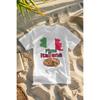 Italian Pizza & Italy Flag T-Shirt For & - Italian Food Theme With Pizza Slice & Italian Text, Casual Short Sleeve Round Neck Tee, Pizza Lover Gift,