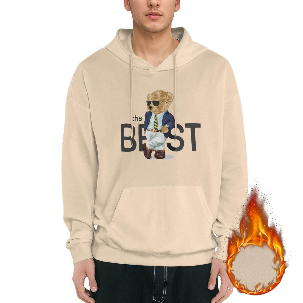 1 Pack Men’s Warm Lined Hoodie Soft Fleece Pullover Hooded Sweatshirt Winter Streetwear Comfortable Daily Fit M-3XL