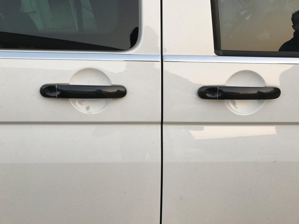 Handle Pads (natural Carbon) 4 Handles for Volkswagen Caddy 2010-2015