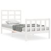 VidaXL Bed Frame with Headboard White 90x200 Cm Solid Wood 3192087