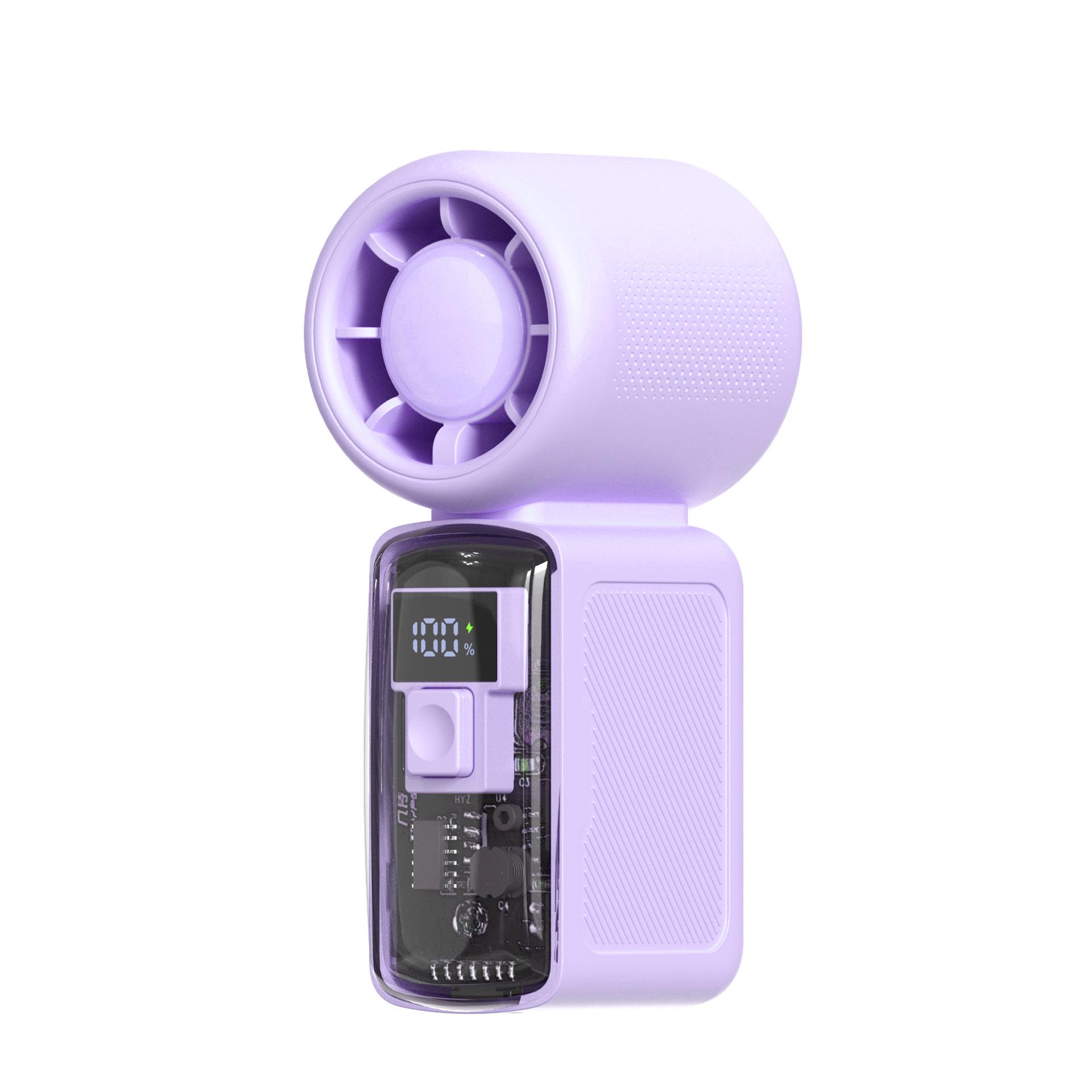 

HX-F382 Digital Display Silent Handheld Mini Fan with 199 Speeds & USB Charging 40 x 45 x 95 mm фиолетовый