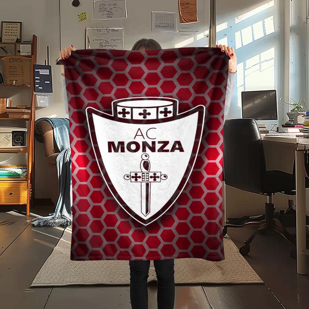 1Pc AC Monza Print Flannel Blanket High Quality Warm Comfortable Cover for All Seasons Perfect for Gifts Home Decor