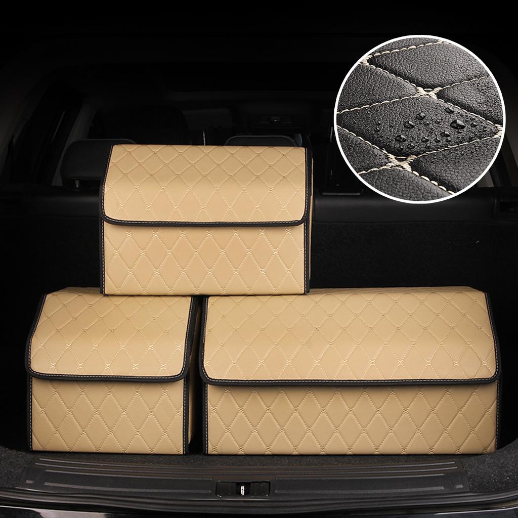 Organizer do bagażnika samochodu luksusowy składany bagażnik samochodowy schludny schowek Wodoodporny organizer do bagażnika samochodowego PU do samochodu