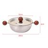 1pcs 15cm Stainless Steel Pot Wooden Handle Frying Pan For Melting Butter Salad Bowl Breakfast Kitchen Gadget