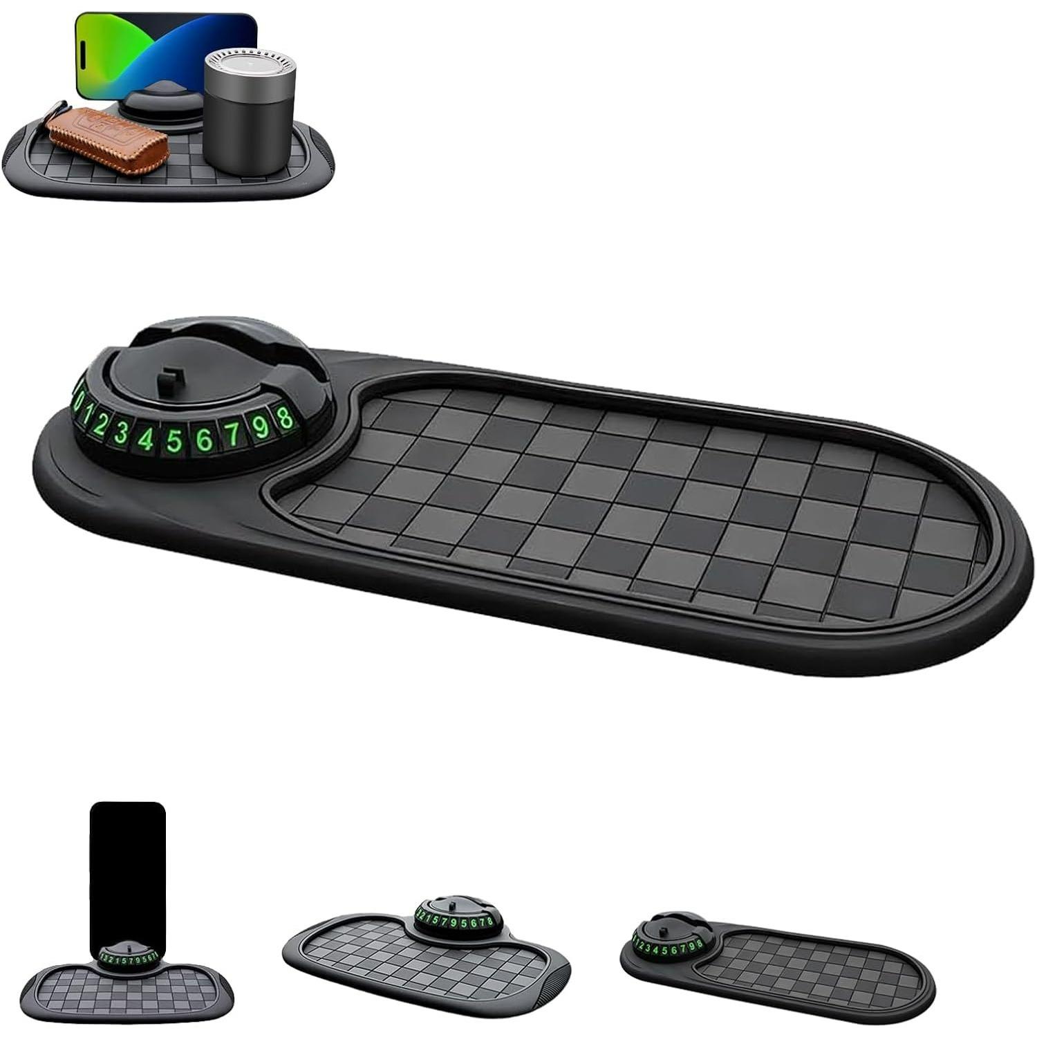 

New Multi-Functional Support Anti-Slip Pad for Car,Support Anti Slip Pad for Cell Phones with Temporary Parking Number,Rotatable Anti Skid Car X1