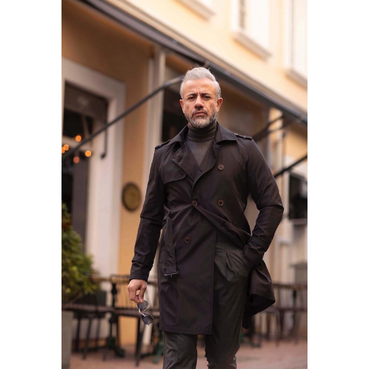

Belted Trench Coat - Extra Slim Fit S чёрный