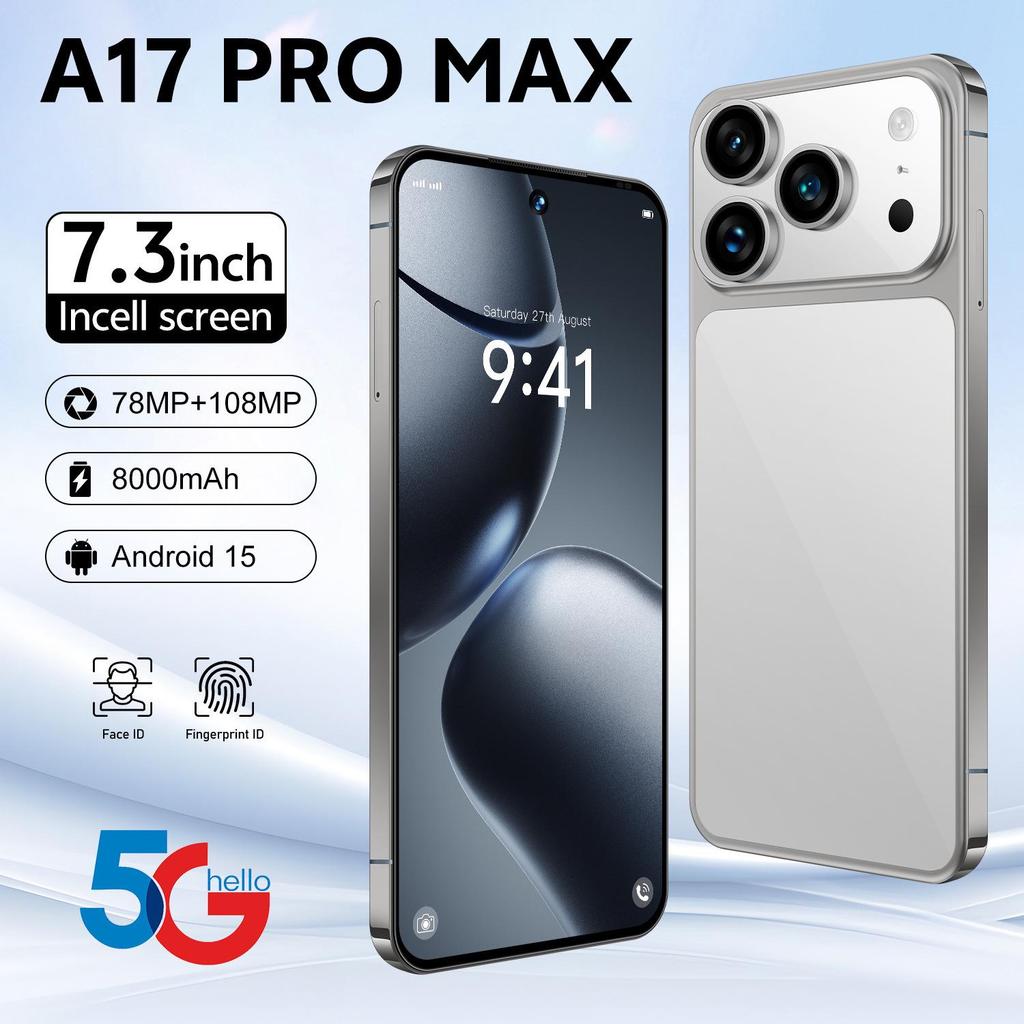 Smartphone A17 Pro Max: 7.3-inch Android, 16GB RAM + 1TB ROM