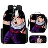 Dragon Ball Dragon Ball Student School Bag Cartoon Backpack Crossbody Bag Pencil Bag Waterproof Three-piece School Bag