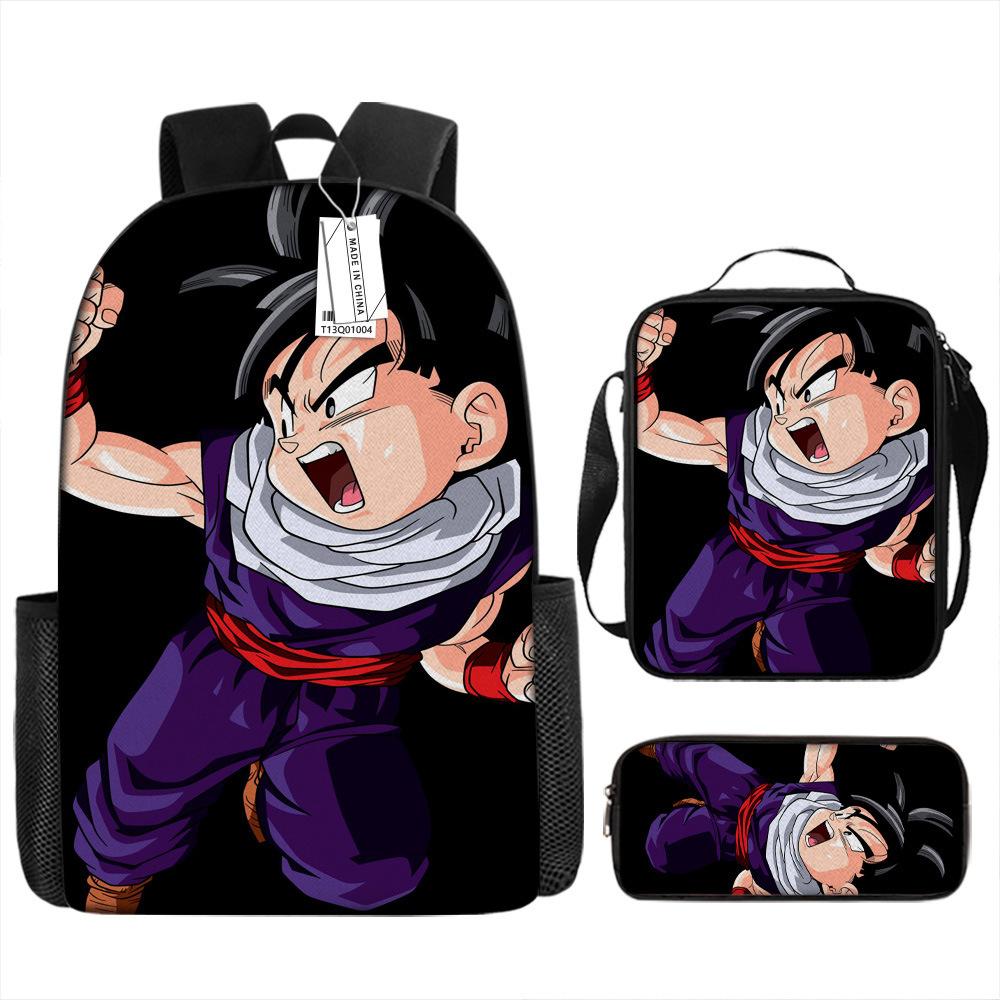Dragon Ball Dragon Ball Student School Bag Cartoon Backpack Crossbody Bag Pencil Bag Waterproof Three-piece School Bag