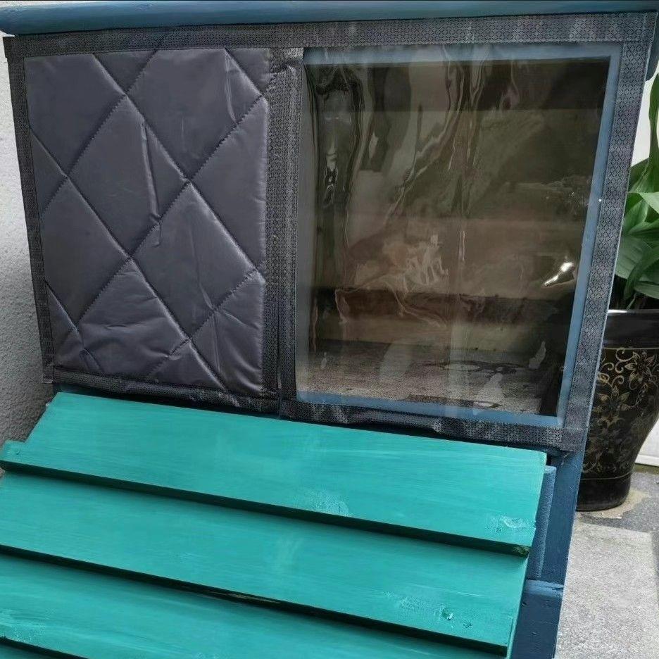 2025 Winddichtes & Isoliertes Outdoor Haustierhaus mit Wintertürvorhang - Regen- & Schneesicher