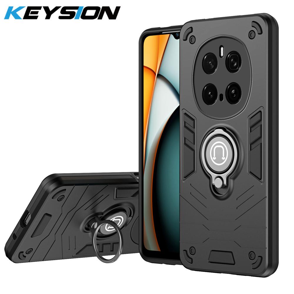 

KEYSION Противоударный чехол для HONOR Magic 7 Pro 5G Защитное кольцо для камеры Подставка Задняя крышка для телефона для Huawei Magic 7 Pro 5G for Magic 7 Pro чёрный