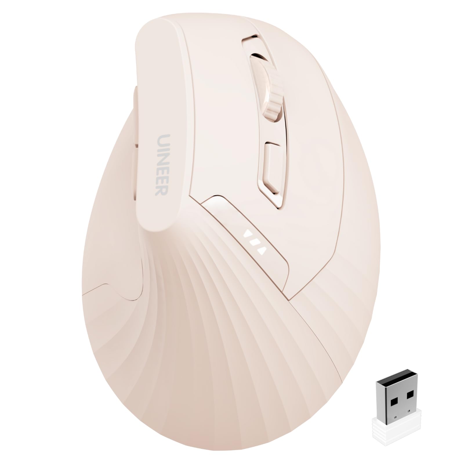 

Wireless Mouse Wireless Vertical Ergonomic DPI Adjustment Battery Level Ideal for Office or Home No Hand Fatigue - 2.4GHz Connection, Type, рожевий