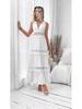 VCAY 2025 Women's Lace Stitch V-Neck Sleeveless Summer Dress