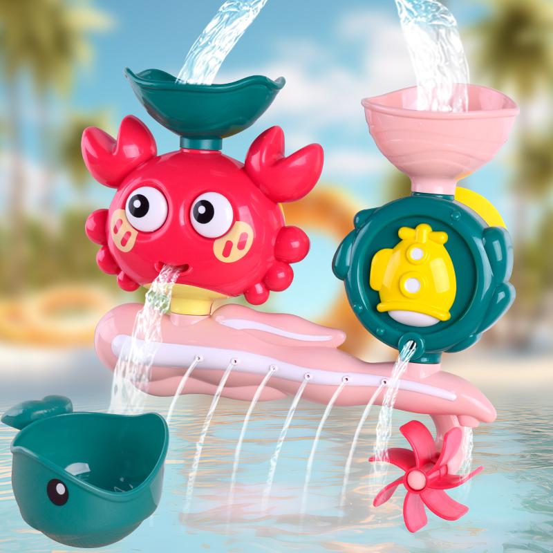 Baby Bath Toy Crab Wall Sunction Cup Track Water Games Children Bathroom Caterpilla Bath Shower Toy for Kids Birthday Gifts
