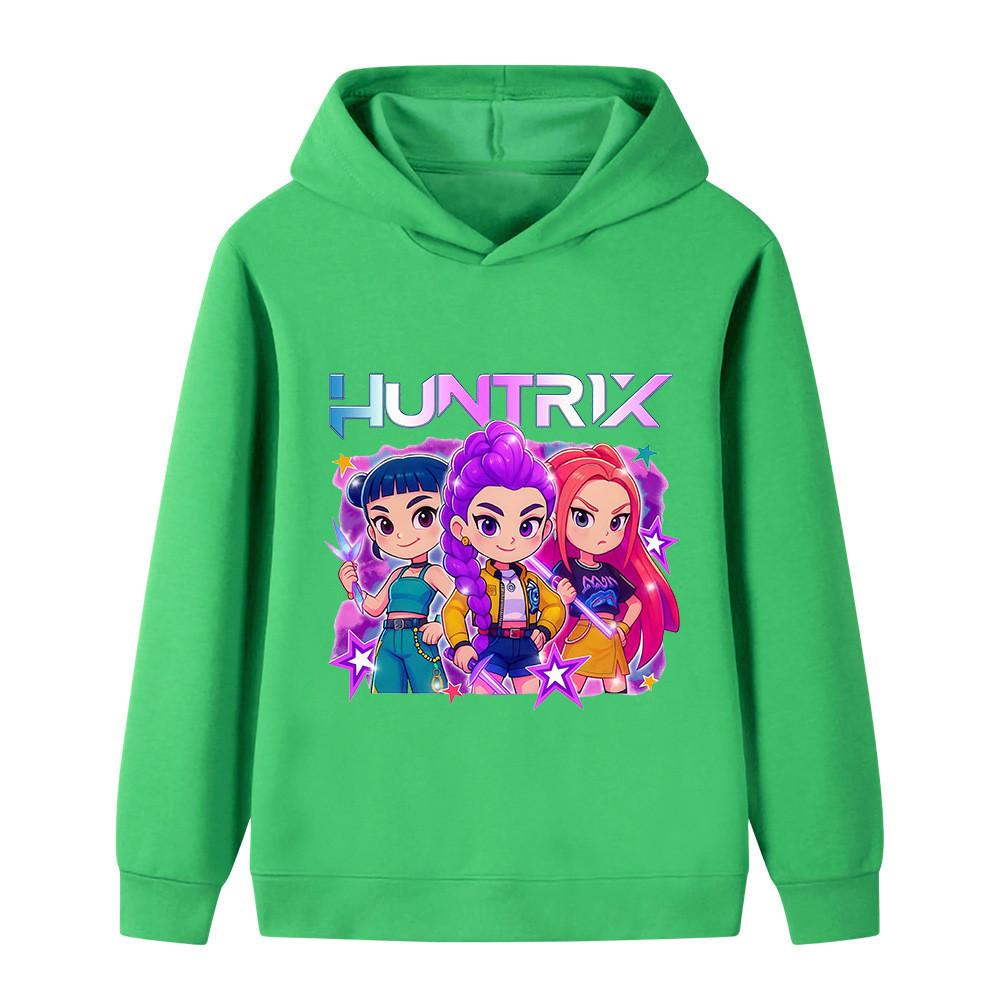 B1200 Kids Boys Girls Kpop Rumi Zoey Mira Print Long Sleeves Hoodie