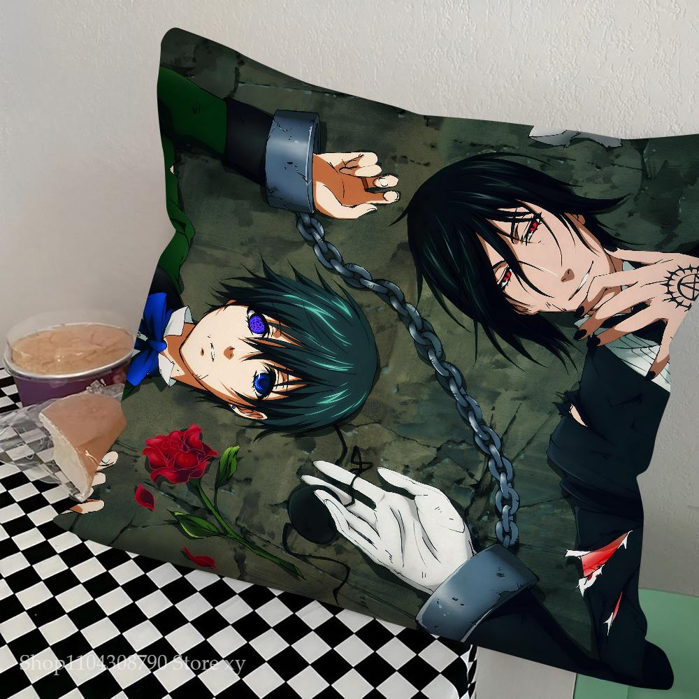 Аниме Наволочка Black Butler Модная Квадратная Наволочка Спальня Диван Комната Инс Декор Подушка для Отдыха Чехол 40х40 16x16Inch
