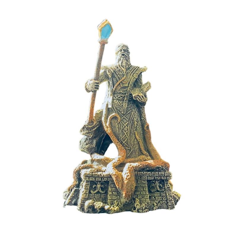 

Aquariums Ornament Wizard Figurine Resin Statue Hideouts Cave Shelter Cave for Fishtanks and Small Fish Habitats Decors 1