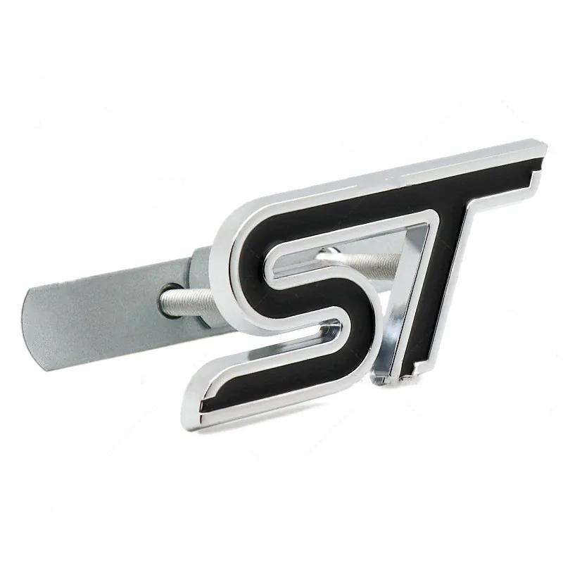 3D Metal ST Front Grille Emblem Badge Car Rear Trunk Auto Sticker For Focus Mondeo Fiesta Edge Escort MK2 MK3 MK4 MK5 MK7