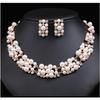 Pearl Necklace Earrings Set Women'S Jewelry Alloy Electroplating