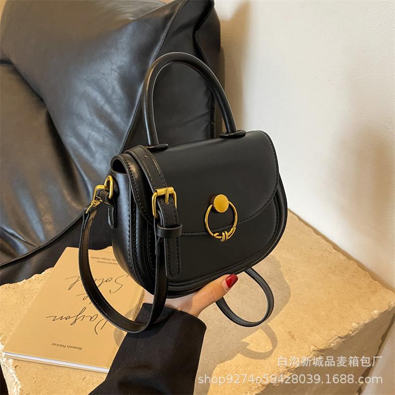 Fashion Retro Portable Small Bag Women's Bag 2025 New Trendy Shoulder Bag Trendy Shoulder Crossbody Saddle Bag