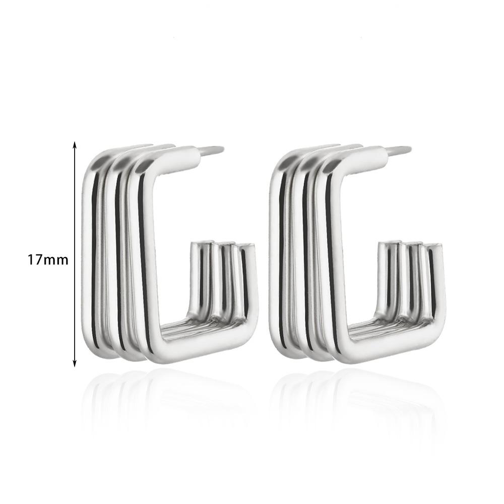 Quadratische Edelstahl-Ohrstecker für Damen Piercing Goldfarbe Ohrstecker Trend Weibliche Ästhetik Ohrschmuck aretes mujer