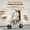 Electric Scooter iScooter Y16 14" 1200W Motor LCD DIsplay Soft Seat Cushion 48V 20AH Fully Suspended Adult Electric Scooter With NFC Card Beige