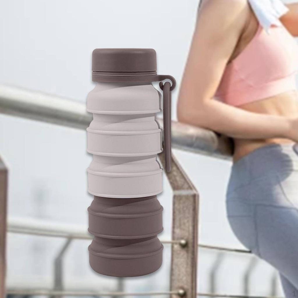 Foldable Water Bottle Drinking Cup Portable Leakproof Waterproof 510ml Sports for Outdoor,