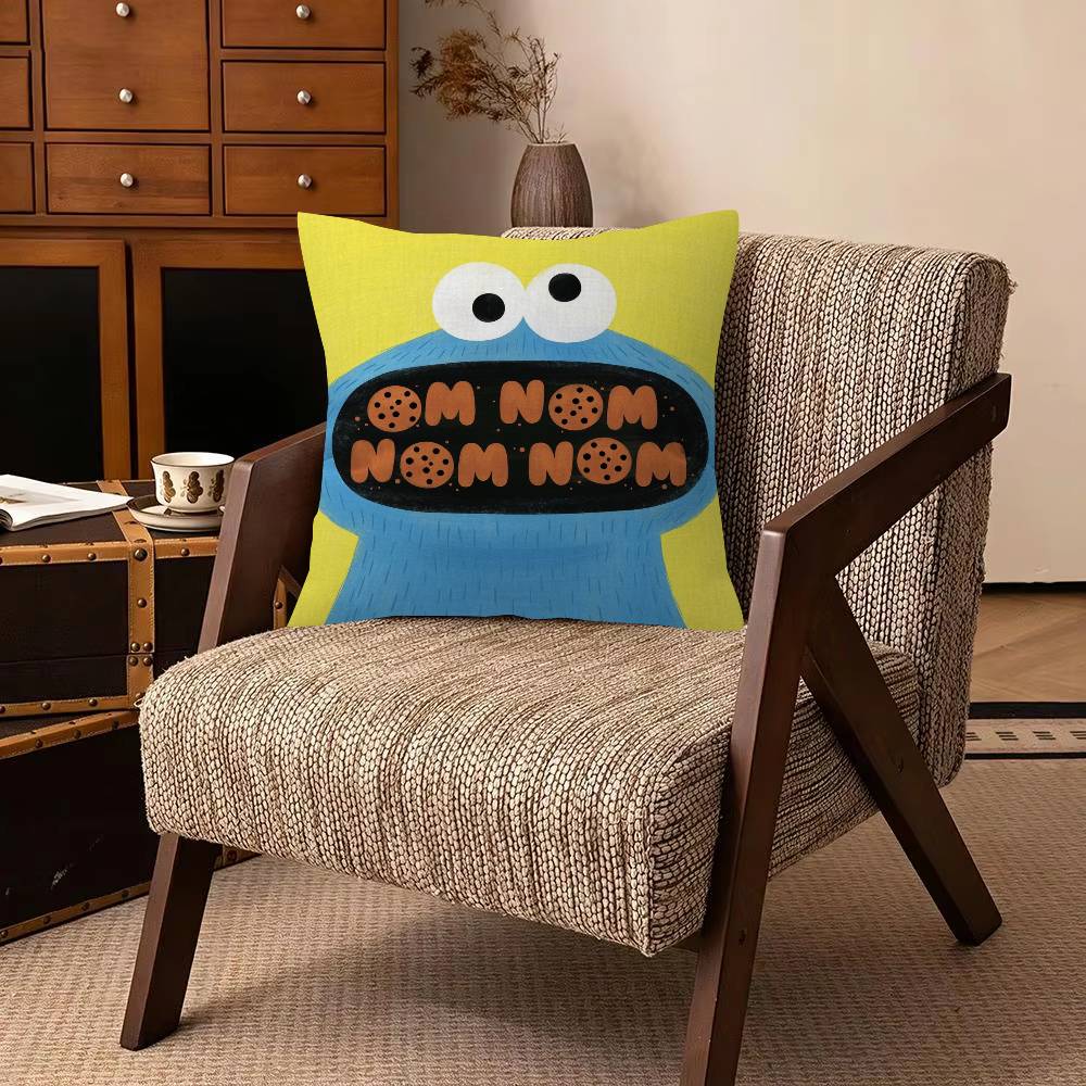 CCookies Monster Cartoon Pillow Gift Home Office Decoration Bedroom Sofa Car Cushion Cover Case X