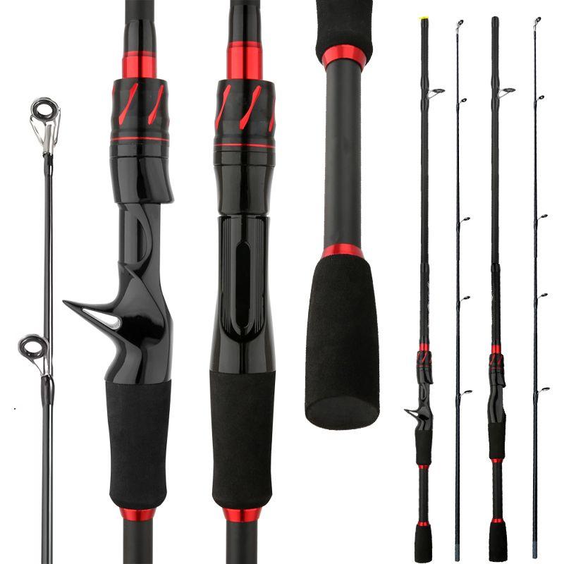 Carbon fiber fishing rod 1.8m 2.1m 5 Speed Casting 4 Speed Spinning Rod Ultralight Carbon Fiber Fishing Rod for Freshwater Travel