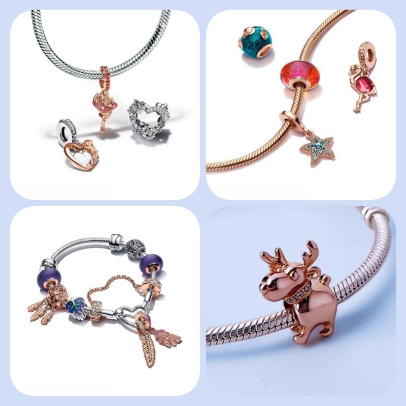 Rose Gold Multiple Series Charm Beadpendantapplicable To Original Plated Rose Gold Jewelry & Diy Making Fine Gift