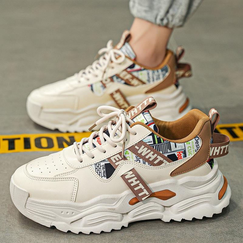 

Trendy brand men s shoes new spring and autumn running sports shoes, young and fashionable versatile thick-soled heightening dad trendy shoes 44